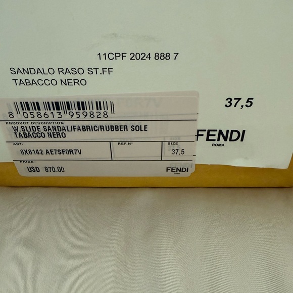 Fendi Tobacco Nero Sandals - Picture 2 of 7